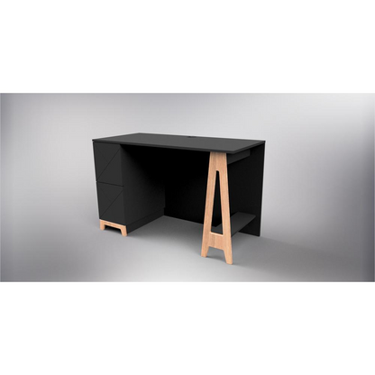 2-Drawer Home Office Desk, Black - Stylish and Functional | Atypik