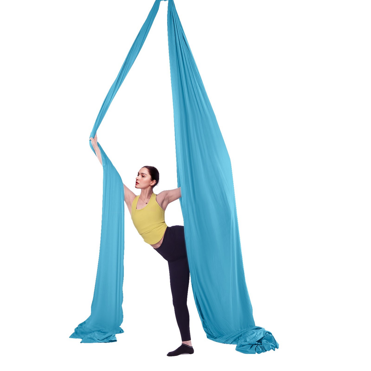 VEVOR Aerial Yoga Hammock & Swing, 5.5 Yards, Aerial Yoga Starter Kit with 100gsm Nylon Fabric, Full Rigging Hardware & Easy Set-up Guide, Antigravity Flying for All Levels Fitness Bodybuilding, Blue