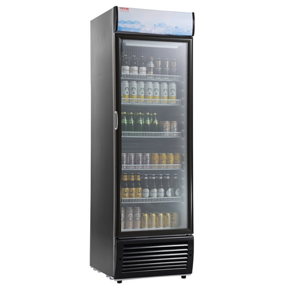 VEVOR Commercial Beverage Refrigerator, 14.8 Cu.Ft, Glass Door, 5 Shelves