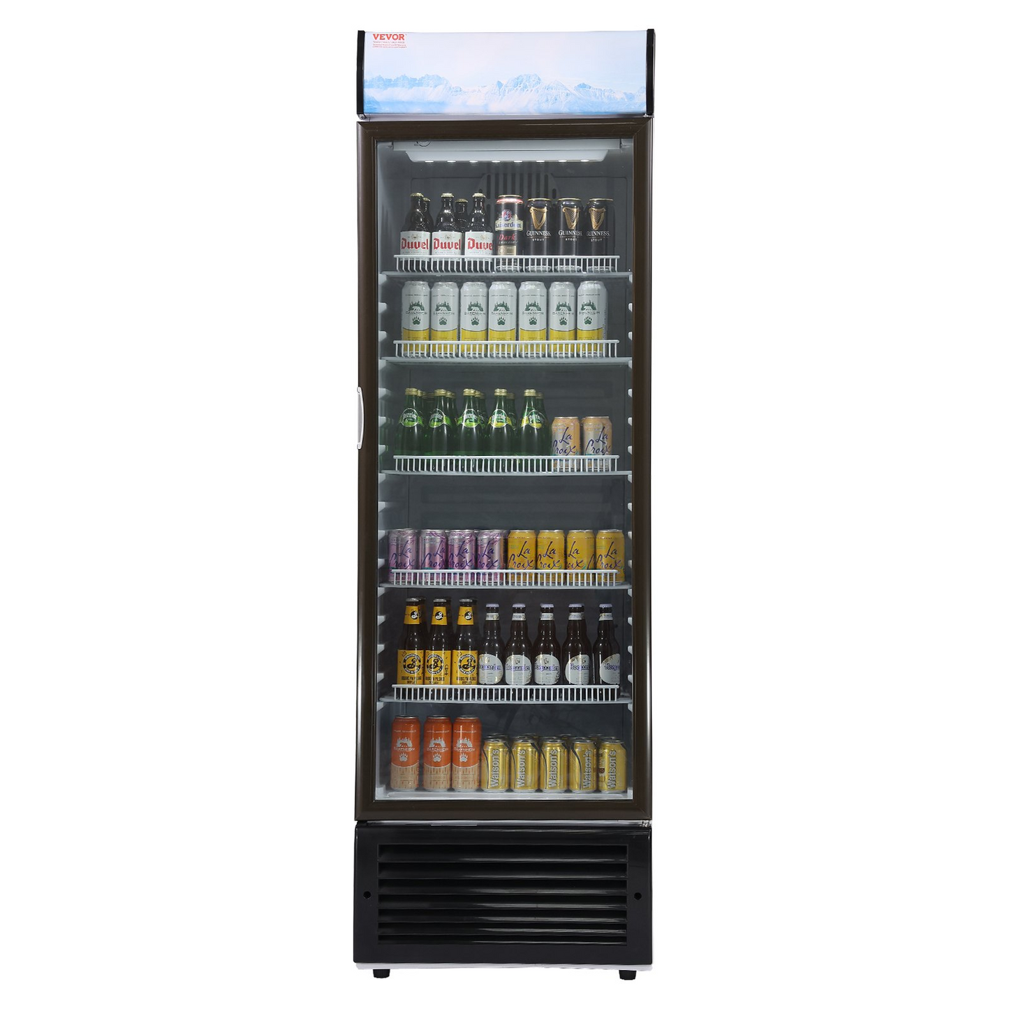 VEVOR Commercial Beverage Refrigerator, 14.8 Cu.Ft, Glass Door, 5 Shelves