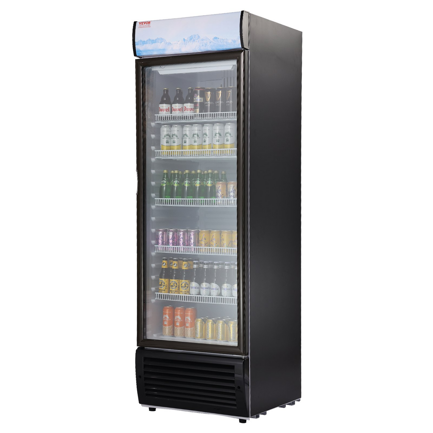 VEVOR Commercial Beverage Refrigerator, 14.8 Cu.Ft, Glass Door, 5 Shelves