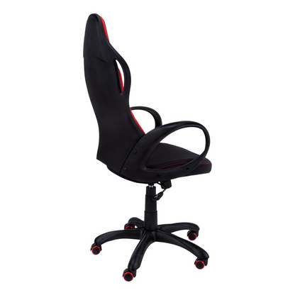 Adjustable Height Gaming Office Chair - Swivel, Ergonomic, Armrests - Black/Red