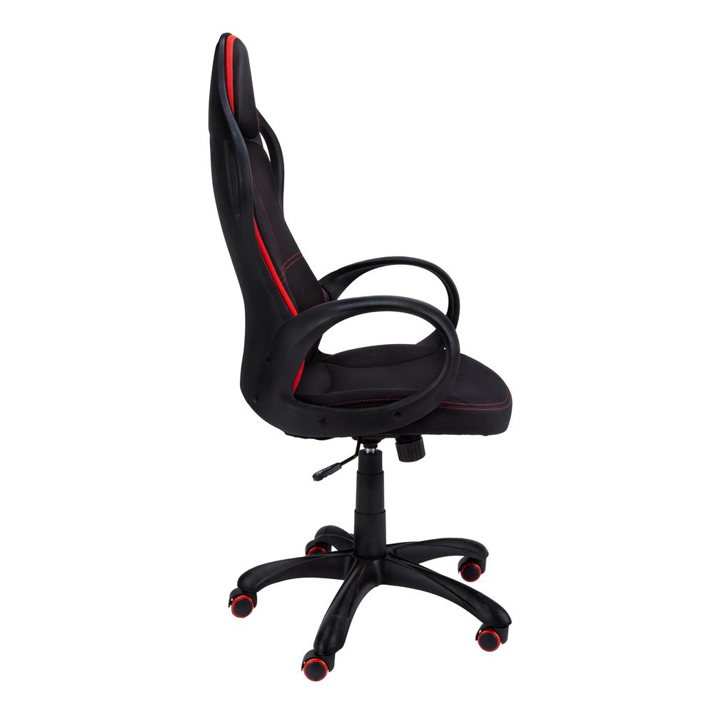 Adjustable Height Gaming Office Chair - Swivel, Ergonomic, Armrests - Black/Red