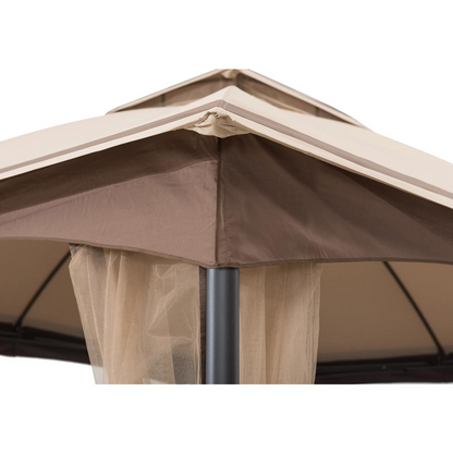 Pendleton Outdoor Patio Steel Frame 2-Tier Soft Top Roof Gazebo