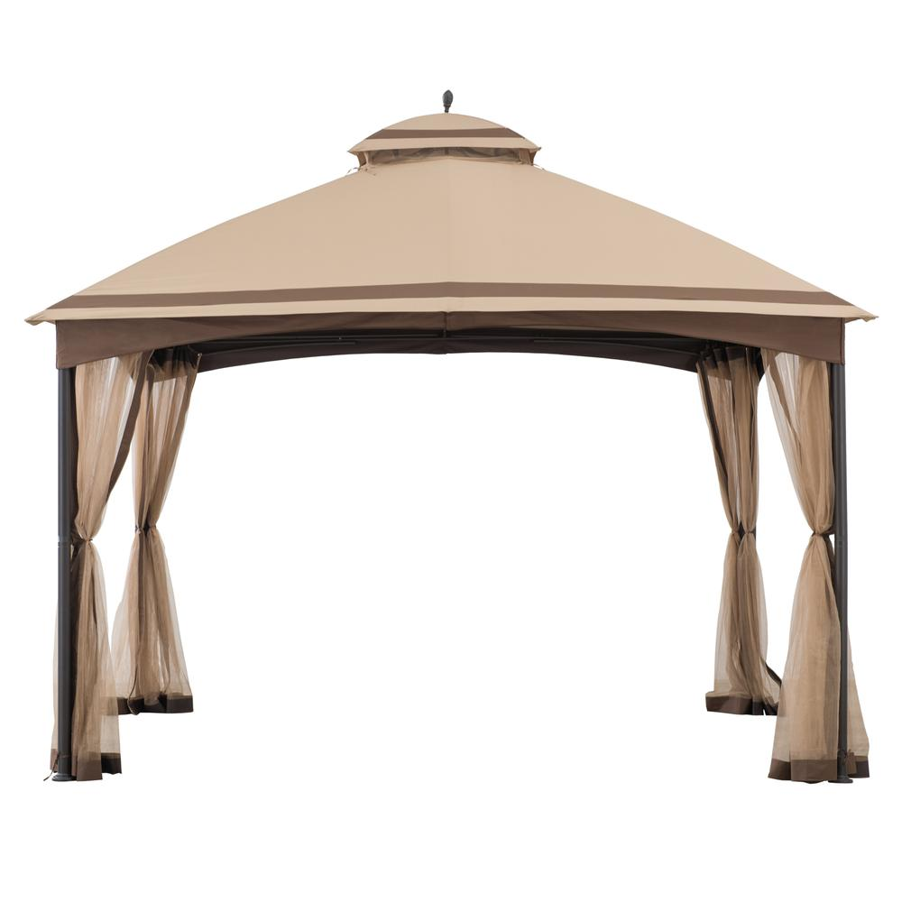 Pendleton Outdoor Patio Steel Frame 2-Tier Soft Top Roof Gazebo