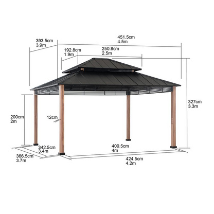 Roberts Outdoor Patio Steel Frame Hardtop Gazebo with 2-Tier Steel Roof - Create a Stylish and Functional Outdoor Gathering Spot