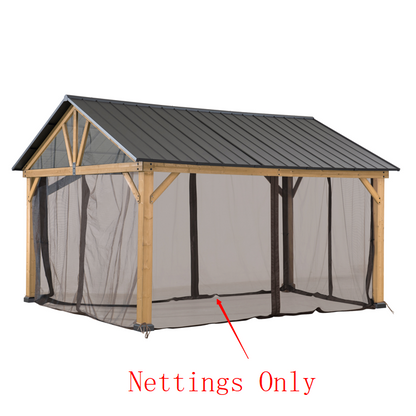 Sunjoy 11x13 Gazebo Replacement Netting Tube & Mesh - UV, Water-Resistant