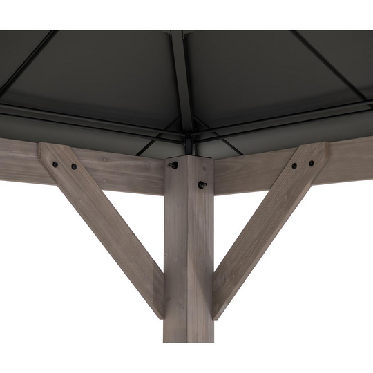 Sunjoy 12x16 ft. Wood Outdoor Patio Steel Hardtop Gazebo