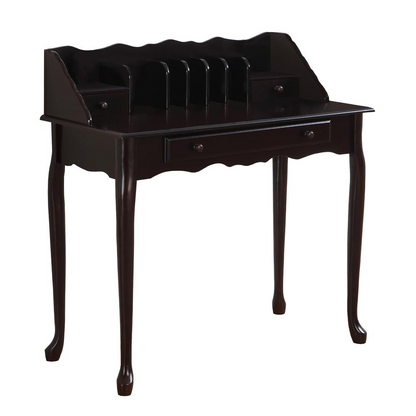 Traditional Dark Cherry Secretary Desk with Storage Drawers - Perfect for Home Office or Bedroom