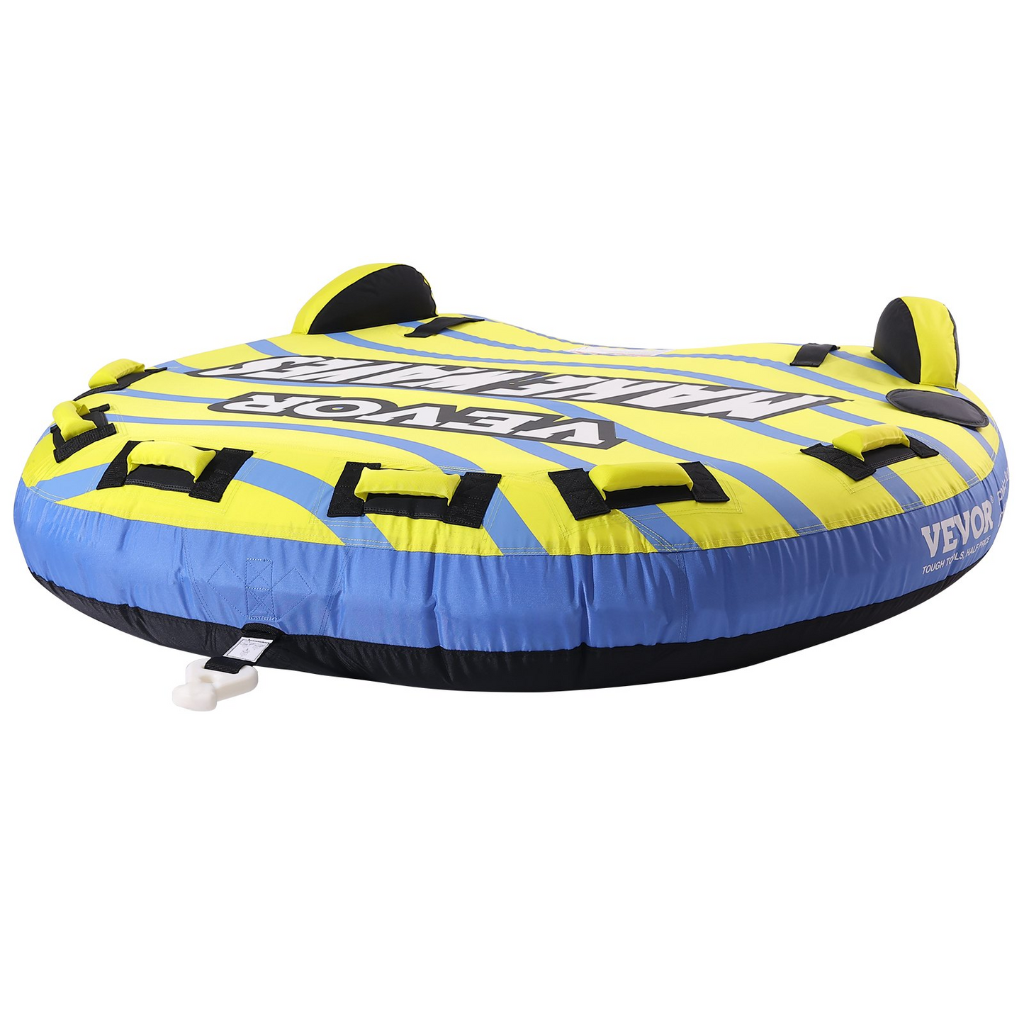 VEVOR Towable Tube for Boating, 1-3 Riders Inflatable Towable Tube with Bumper Fins, 510 lbs Water Sport Towable Tubes for Boats to Pull, Full Nylon Cover, EVA Grab Handles and Speed Safety Valve