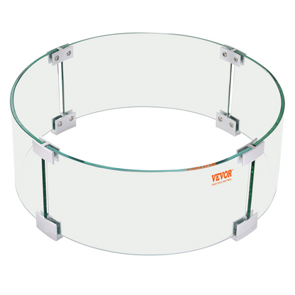 VEVOR Fire Pit Wind Guard, 26 x 26 x 6 Inch Glass Flame Guard