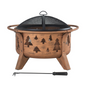 Sunjoy 30" Outdoor Wood-Burning Fire Pit, Durable Steel with Tree Design