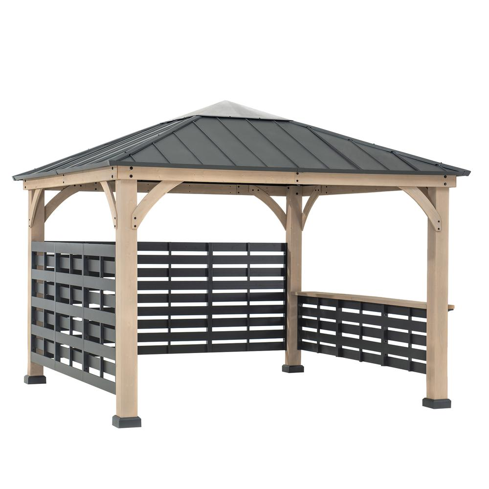 Cameron Cedar Wood Framed Hot Tub Gazebo with Steel and Polycarbonate Hardtop