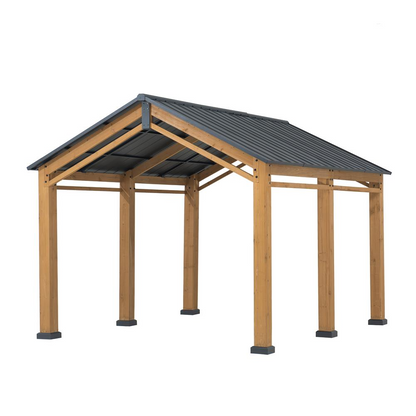 Outdoor Gazebo, Heavy Duty Garage Car Shelter with Powder-Coated Steel Roof