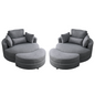 Modern Swivel Chair with Storage Ottoman – Wide Seat, Soft Fabric, 350 lbs