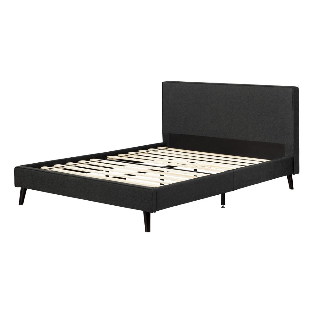 Musano Complete Bed, Matte Charcoal - Modern Upholstered Bed Set