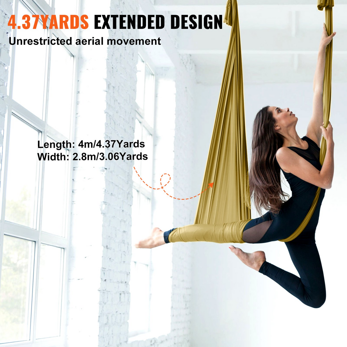 VEVOR 4.4-Yard Aerial Yoga Hammock | Complete Kit with Hardware & Guide