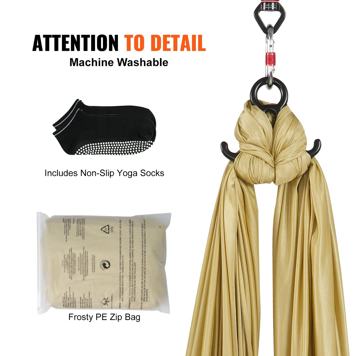 VEVOR 4.4-Yard Aerial Yoga Hammock | Complete Kit with Hardware & Guide