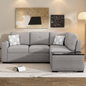 83.8" Sectional Pull-Out Sofa Bed L-Shaped Corner Sofa Couch with Storage Chaise, USB Ports, Power Sockets, Cup Holder - Light Gray