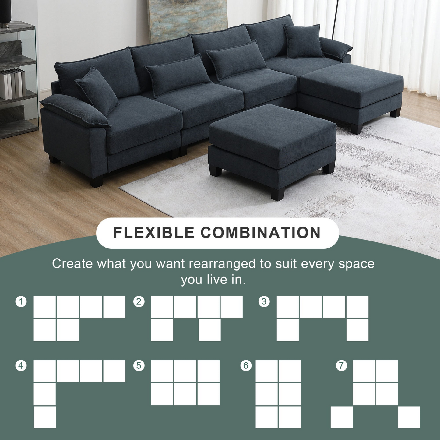 Upgrade Your Living Room with the Corduroy Modular Sectional Sofa