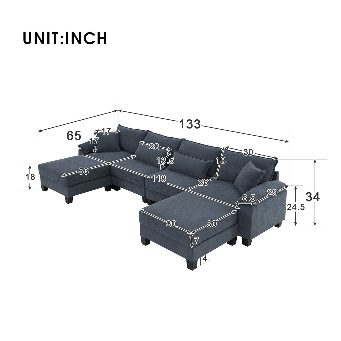 Upgrade Your Living Room with the Corduroy Modular Sectional Sofa