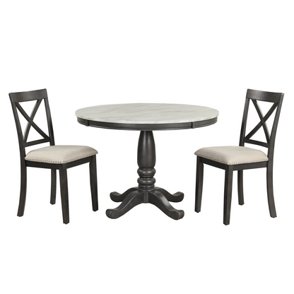 5 Pieces Dining Table and Chairs Set for 4 Persons, Kitchen Room Solid Wood Table with 4 Chairs