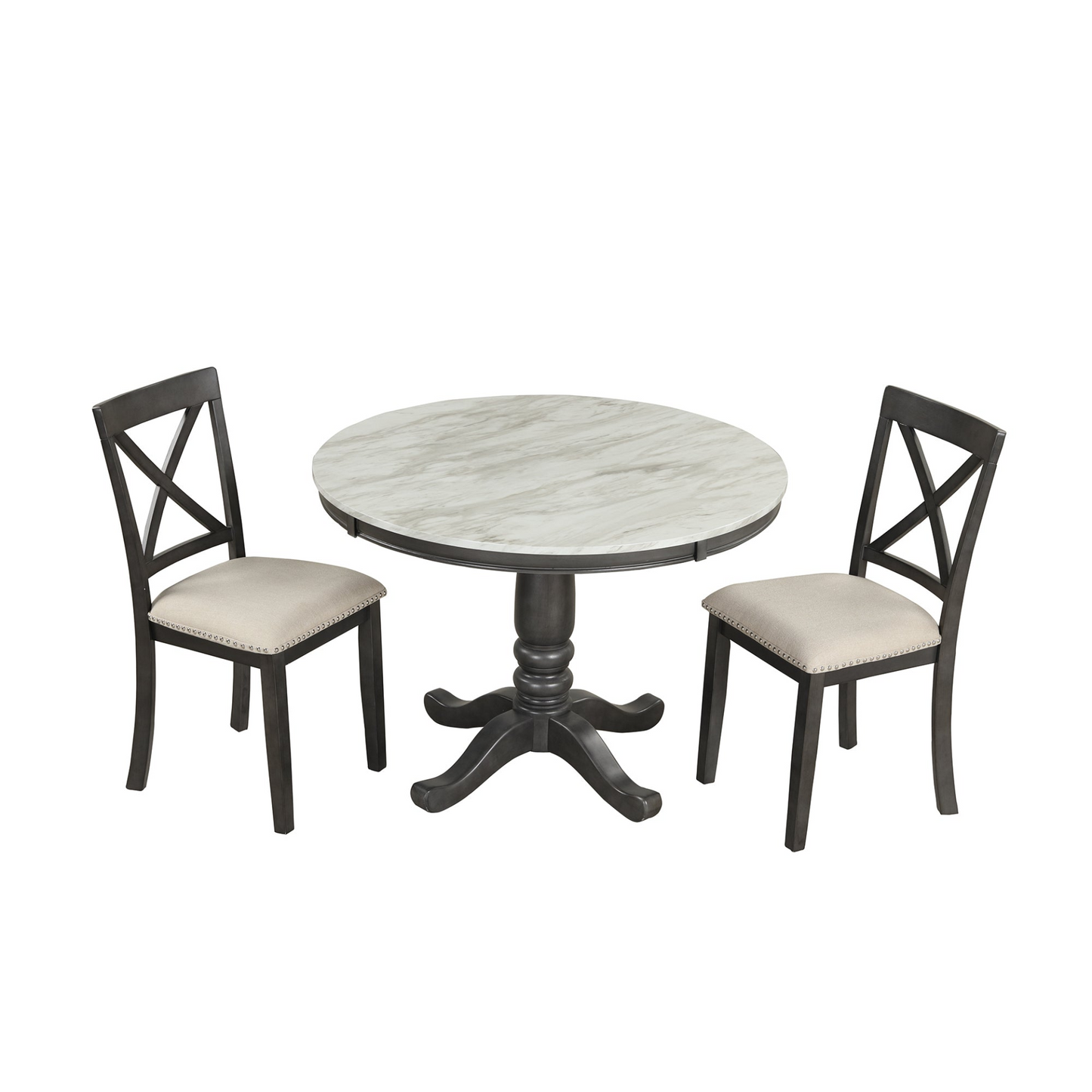 5 Pieces Dining Table and Chairs Set for 4 Persons, Kitchen Room Solid Wood Table with 4 Chairs