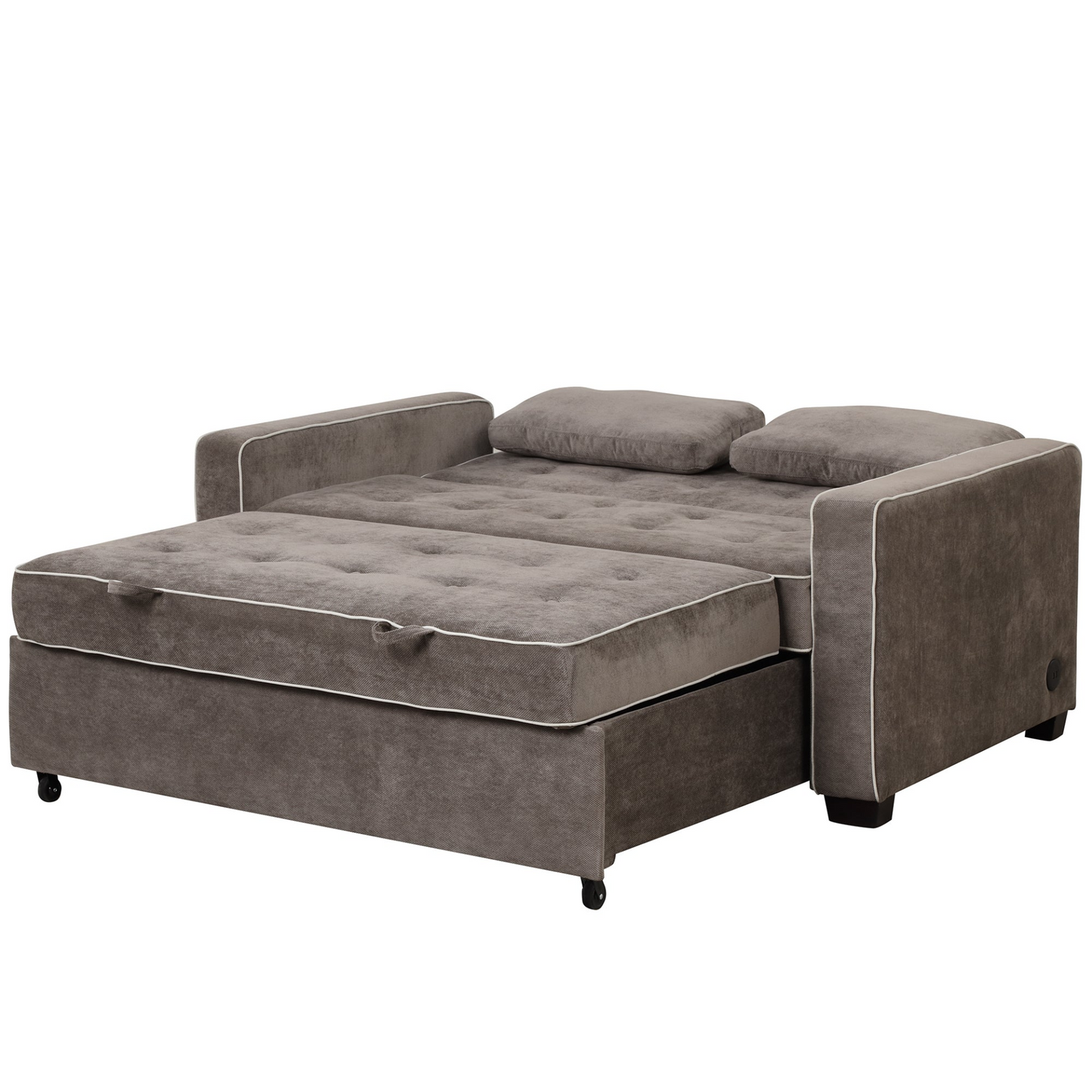 Upgrade Your Living Room with the 65.7" Linen Upholstered Sleeper Bed - Pull Out Sofa Bed Couch with Dual USB Charging Port