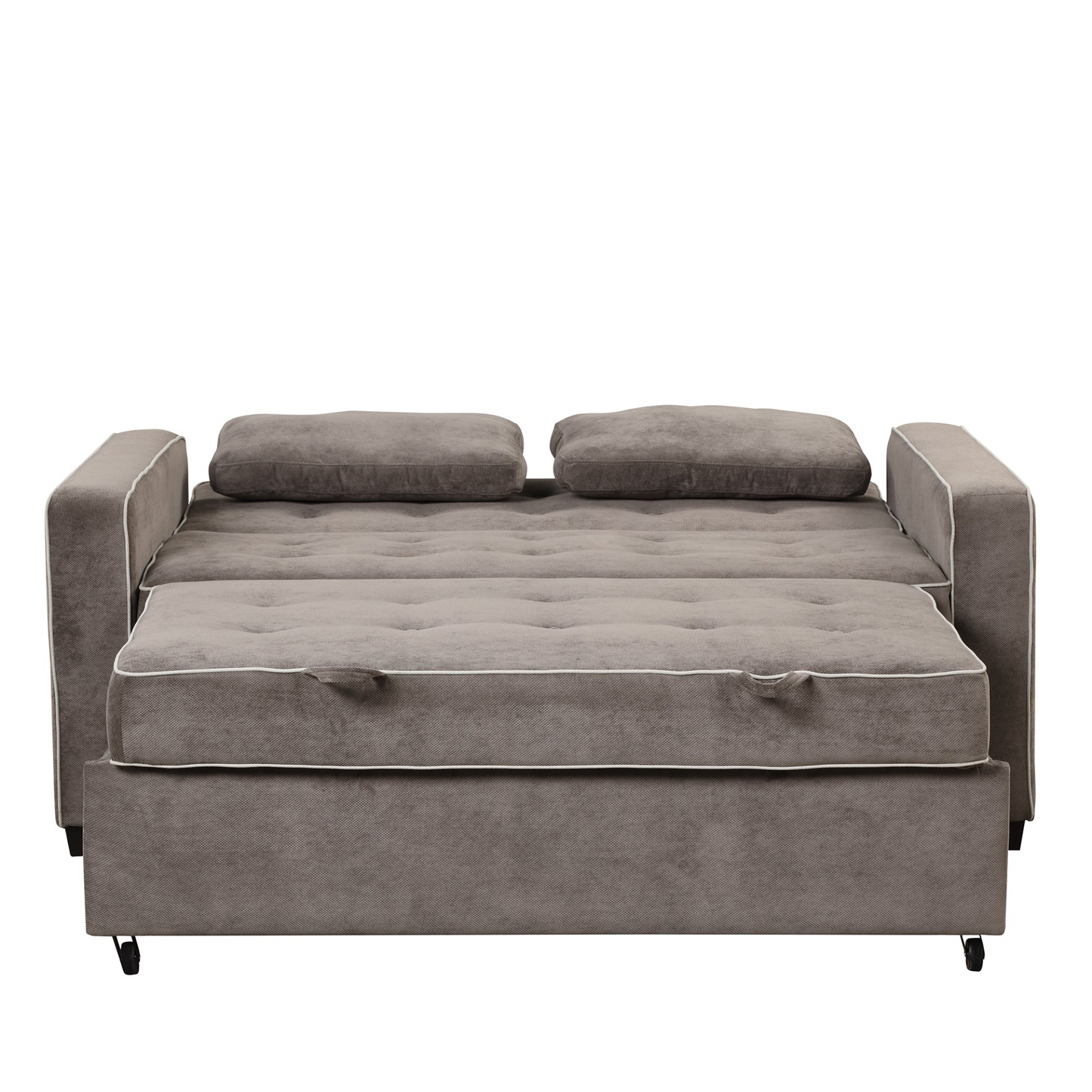 Upgrade Your Living Room with the 65.7" Linen Upholstered Sleeper Bed - Pull Out Sofa Bed Couch with Dual USB Charging Port