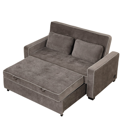 Upgrade Your Living Room with the 65.7" Linen Upholstered Sleeper Bed - Pull Out Sofa Bed Couch with Dual USB Charging Port