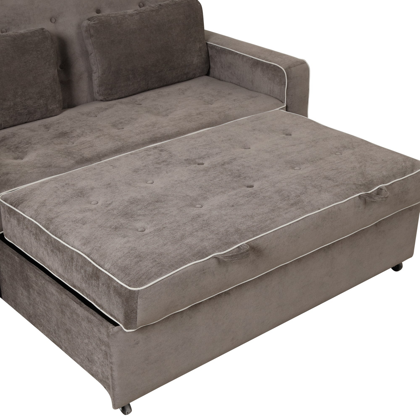 Upgrade Your Living Room with the 65.7" Linen Upholstered Sleeper Bed - Pull Out Sofa Bed Couch with Dual USB Charging Port