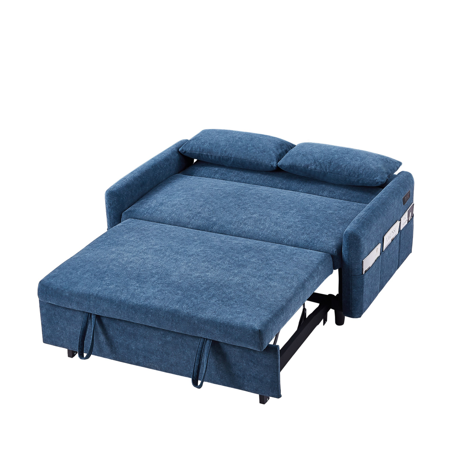 Upgrade Your Living Space with the 55.1" Pull Out Sleep Sofa Bed Loveseat - Blue