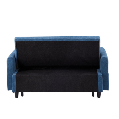 Upgrade Your Living Space with the 55.1" Pull Out Sleep Sofa Bed Loveseat - Blue