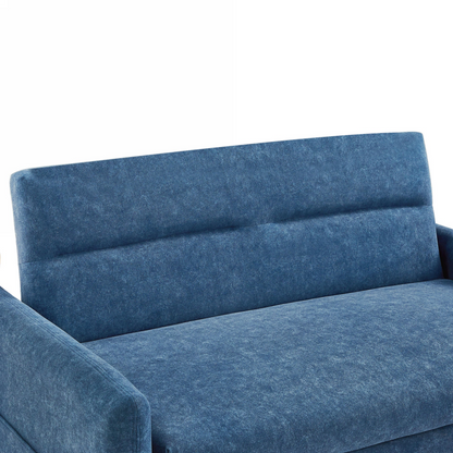 Upgrade Your Living Space with the 55.1" Pull Out Sleep Sofa Bed Loveseat - Blue