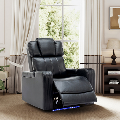 Black PU Leather Recliner Chair: Enjoy Tech-Enhanced Comfort at Home