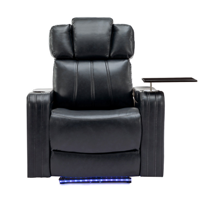 Black PU Leather Recliner Chair: Enjoy Tech-Enhanced Comfort at Home