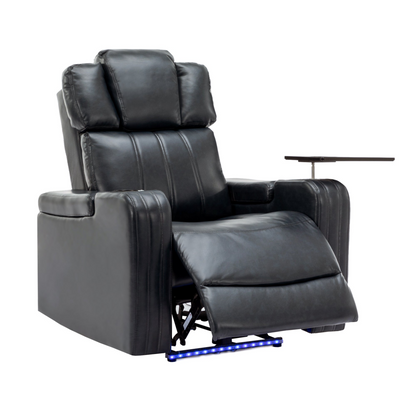 Black PU Leather Recliner Chair: Enjoy Tech-Enhanced Comfort at Home