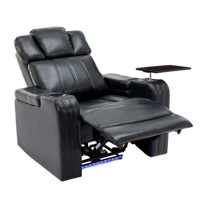 Black PU Leather Recliner Chair: Enjoy Tech-Enhanced Comfort at Home