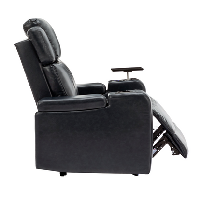 Black PU Leather Recliner Chair: Enjoy Tech-Enhanced Comfort at Home