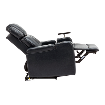 Black PU Leather Recliner Chair: Enjoy Tech-Enhanced Comfort at Home