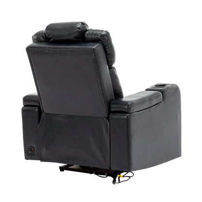 Black PU Leather Recliner Chair: Enjoy Tech-Enhanced Comfort at Home