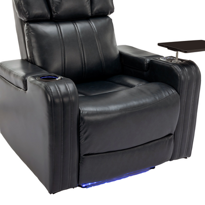 Black PU Leather Recliner Chair: Enjoy Tech-Enhanced Comfort at Home