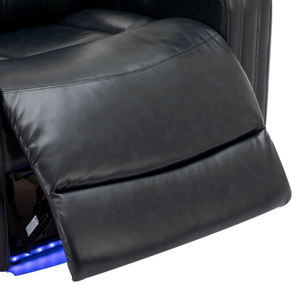 Black PU Leather Recliner Chair: Enjoy Tech-Enhanced Comfort at Home