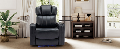 Black PU Leather Recliner Chair: Enjoy Tech-Enhanced Comfort at Home