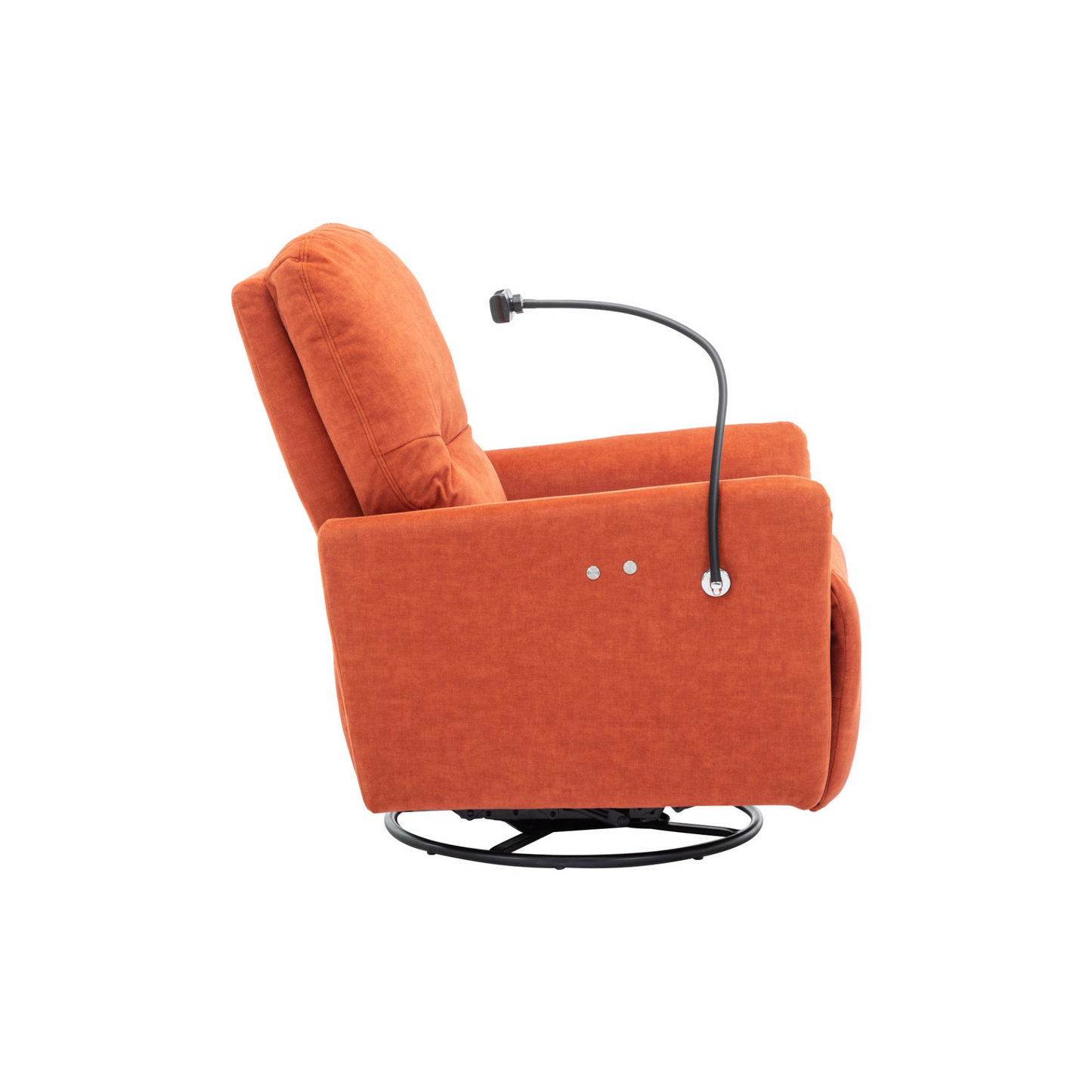 Orange 270° Swivel Recliner with Phone Holder for Home Theater