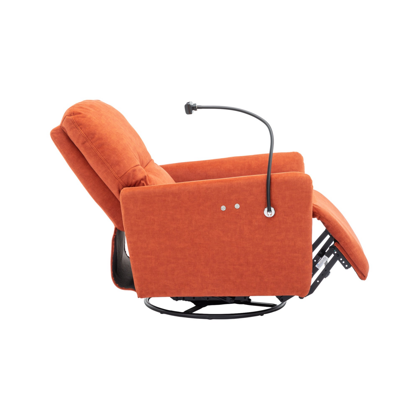 Orange 270° Swivel Recliner with Phone Holder for Home Theater