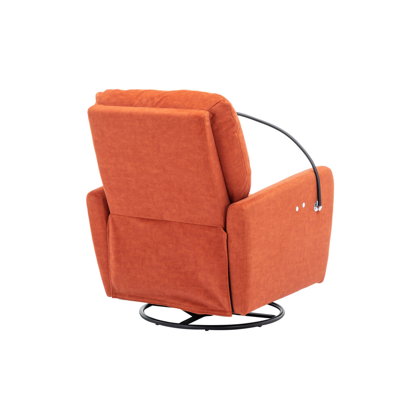 Orange 270° Swivel Recliner with Phone Holder for Home Theater