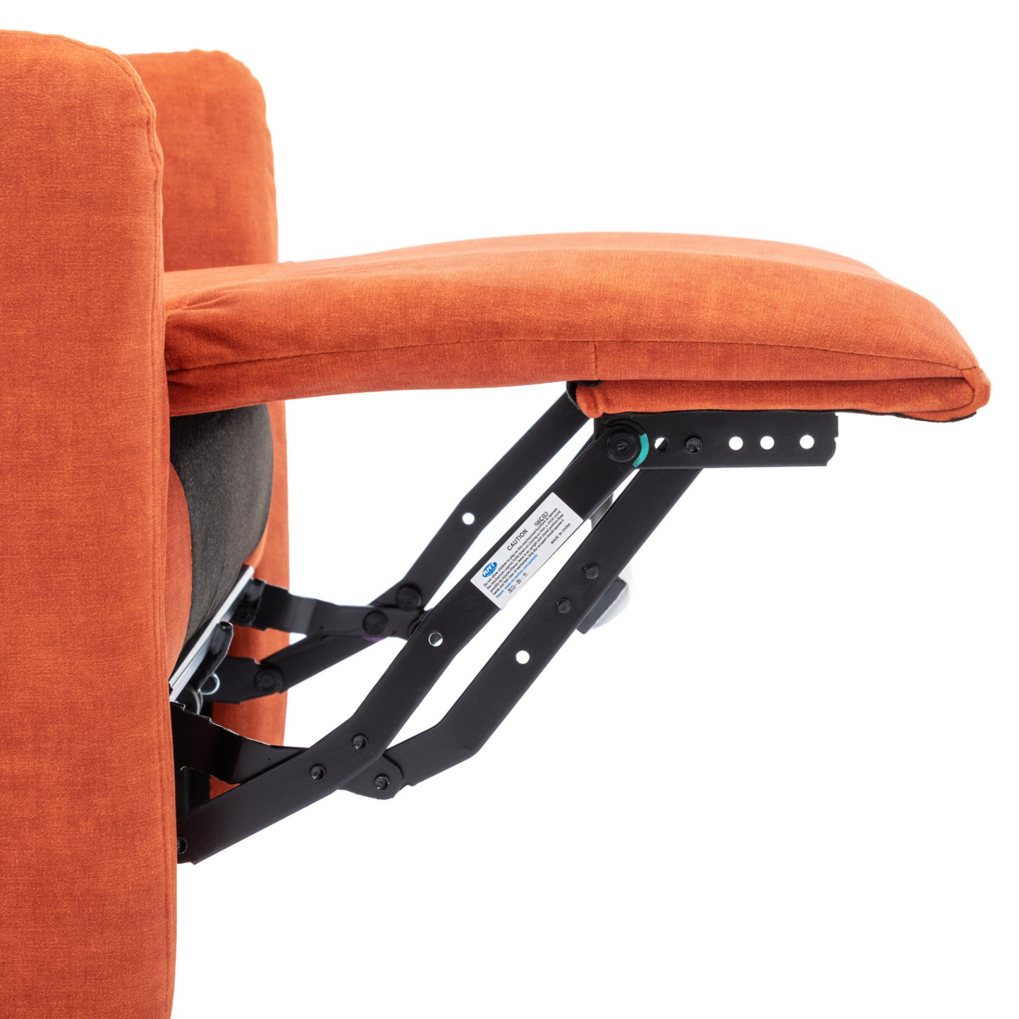 Orange 270° Swivel Recliner with Phone Holder for Home Theater