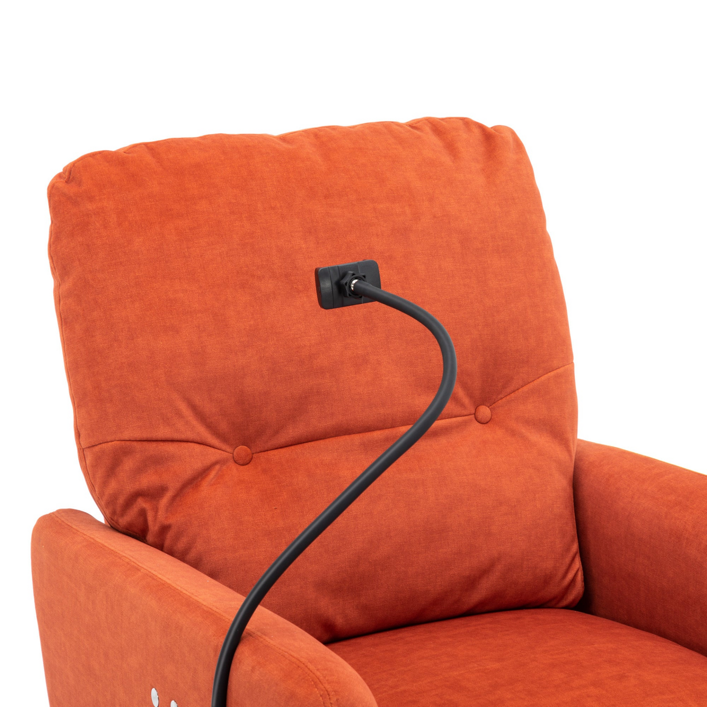 Orange 270° Swivel Recliner with Phone Holder for Home Theater