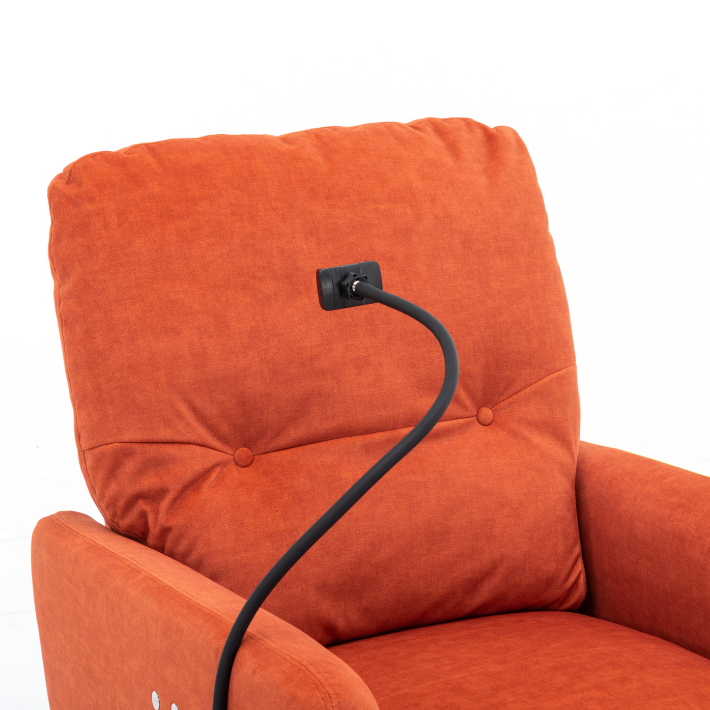 Orange 270° Swivel Recliner with Phone Holder for Home Theater